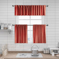 Matte Velvet Kitchen Valances Set of 3 - Salmon