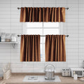 Matte Velvet Kitchen Valances Set of 3 - Bourbon