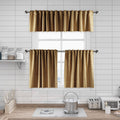 Matte Velvet Kitchen Valances Set of 3 - Sepia