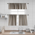Matte Velvet Kitchen Valances Set of 3 - Seashell