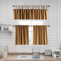 Matte Velvet Kitchen Valances Set of 3 - Dijon