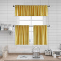 Matte Velvet Kitchen Valances Set of 3 - Lemon