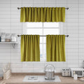 Matte Velvet Kitchen Valances Set of 3 - Lime