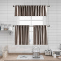 Matte Velvet Kitchen Valances Set of 3 - Tan