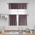 Matte Velvet Kitchen Valances Set of 3 - Lilac Luster