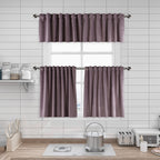 Matte Velvet Kitchen Valances Set of 3 - Lilac Luster