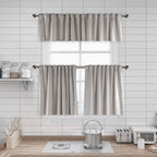 Matte Velvet Kitchen Valances Set of 3 - Thistle