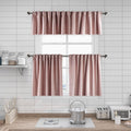 Matte Velvet Kitchen Valances Set of 3 - Flamingo