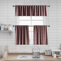 Matte Velvet Kitchen Valances Set of 3 - Raspberry Glace