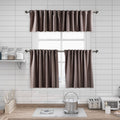 Matte Velvet Kitchen Valances Set of 3 - Rose Taupe