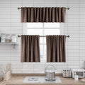 Matte Velvet Kitchen Valances Set of 3 - Pale Taupe