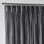 Shiny Velvet Pinch Pleated Curtain Single Panel - Silver
