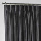 Shiny Velvet Pinch Pleated Curtain Single Panel - Grey