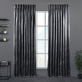 Shiny Velvet Pinch Pleated Curtain Single Panel - Grey
