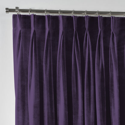 Shiny Velvet Pinch Pleated Curtain Single Panel - Mauve