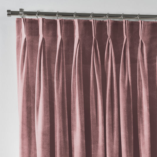 Shiny Velvet Pinch Pleated Curtain Single Panel - Sangria
