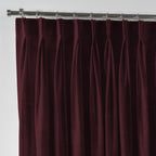 Shiny Velvet Pinch Pleated Curtain Single Panel - Burgundy