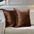 Shiny Velvet Cushion Covers Set of 2 Hidden Zipper - Burnt Orange