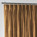 Shiny Velvet Pinch Pleated Curtain Single Panel - Marigold