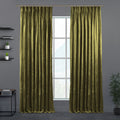 Shiny Velvet Pinch Pleated Curtain Single Panel - Lime