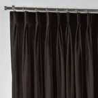 Shiny Velvet Pinch Pleated Curtain Single Panel - Mocha