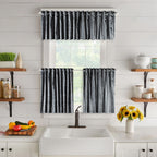 Shiny Velvet Kitchen Valances Set of 3 - Grey