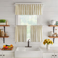Shiny Velvet Kitchen Valances Set of 3 - Cream