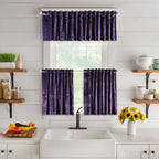 Shiny Velvet Kitchen Valances Set of 3 - Mauve