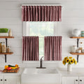 Shiny Velvet Kitchen Valances Set of 3 - Sangria