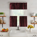 Shiny Velvet Kitchen Valances Set of 3 - Mahogany