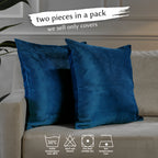 Matte Velvet Cushion Covers Set of 2 Hidden Zipper - Prussian