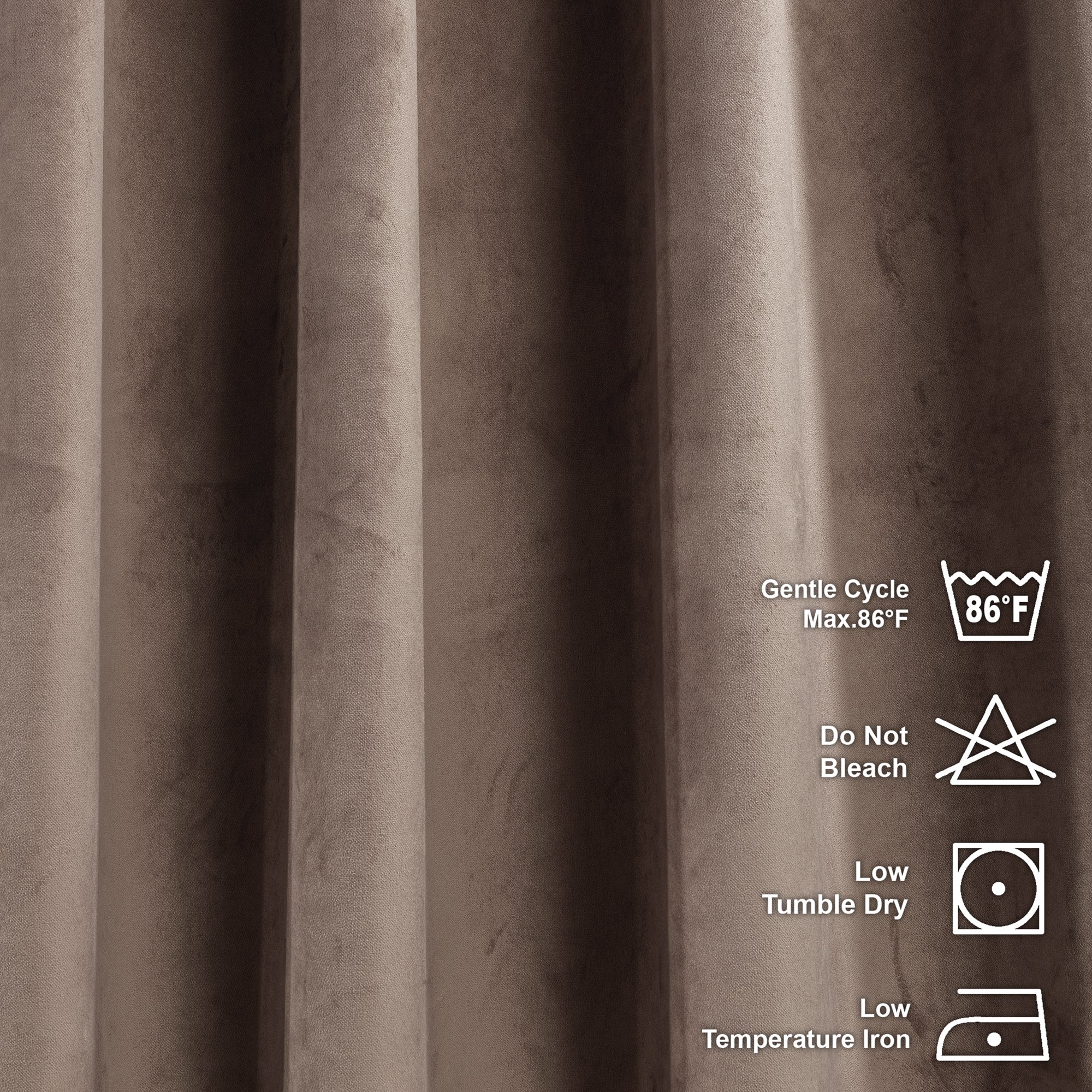 Matte Velvet Pinch Pleated Curtain Single Panel - Cappuccino