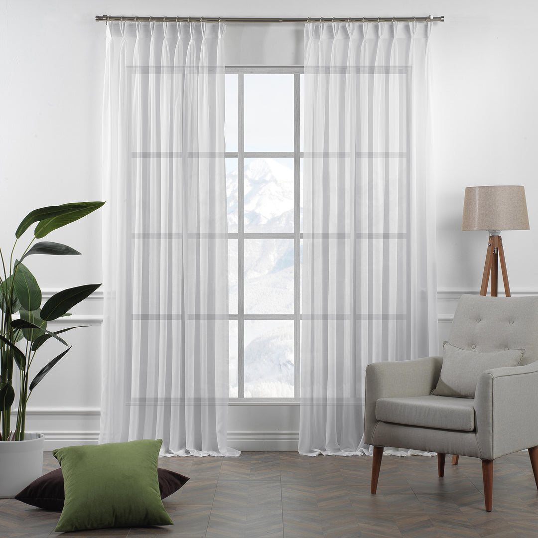 Sheer silk crepe pinch pleated curtains, silk crepe sheer curtains, pinch pleat curtains, sheer window curtains, light filtering curtains, elegant window drapes, decorative sheer panels, living room curtains, bedroom curtains, dining room curtains, nursery curtains, custom size curtains, custom drapes, luxury window treatments, modern home decor, airy sheer curtains, privacy sheers, stylish curtain panels, window drapes, home furnishings