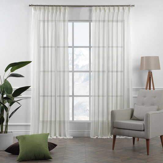 Sheer silk crepe pinch pleated curtains, silk crepe sheer curtains, pinch pleat curtains, sheer window curtains, light filtering curtains, elegant window drapes, decorative sheer panels, living room curtains, bedroom curtains, dining room curtains, nursery curtains, custom size curtains, custom drapes, luxury window treatments, modern home decor, airy sheer curtains, privacy sheers, stylish curtain panels, window drapes, home furnishings