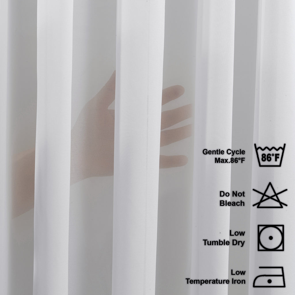 Sheer Silk Crepe Pinch Pleated Curtain Single Panel - White