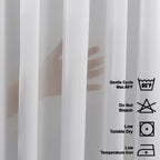 Sheer Silk Crepe Pinch Pleated Curtain Single Panel - White