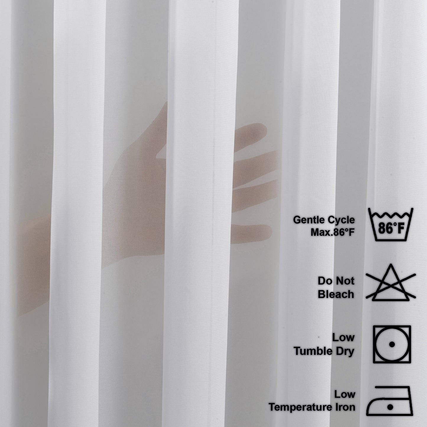 Sheer Silk Crepe Pinch Pleated Curtain Single Panel - White