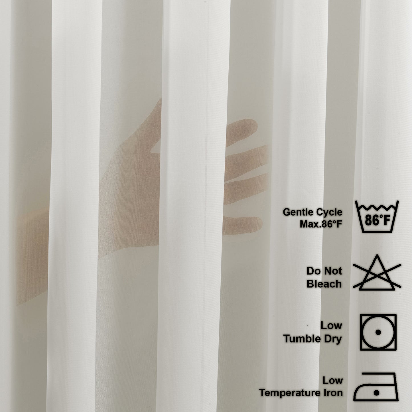 Sheer Silk Crepe Pinch Pleated Curtain Single Panel - Ecru