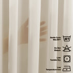 Sheer Silk Crepe Pinch Pleated Curtain Single Panel - Beige