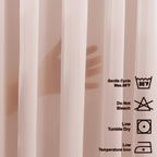 Sheer Silk Crepe Pinch Pleated Curtain Single Panel - Pink