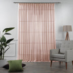Sheer Silk Crepe Pinch Pleated Curtain Single Panel - Pink