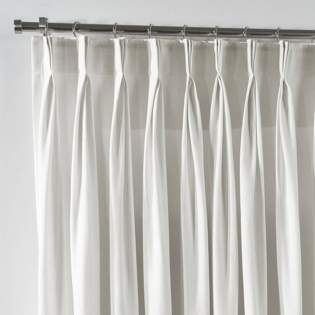 Linen Texture Pinch Pleated Curtain Single Panel - White