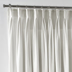 Linen Texture Pinch Pleated Curtain Single Panel - White