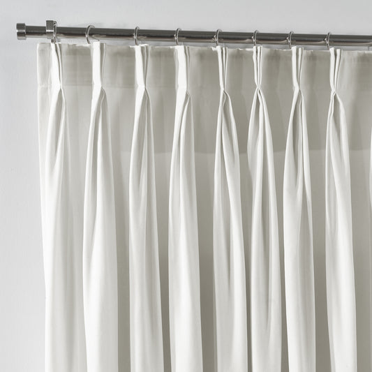 Linen Texture Pinch Pleated Curtain Single Panel - White
