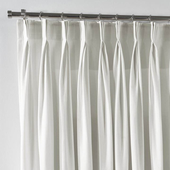 Linen Texture Pinch Pleated Curtain Single Panel - White