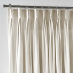Linen Texture Pinch Pleated Curtain Single Panel - Cream
