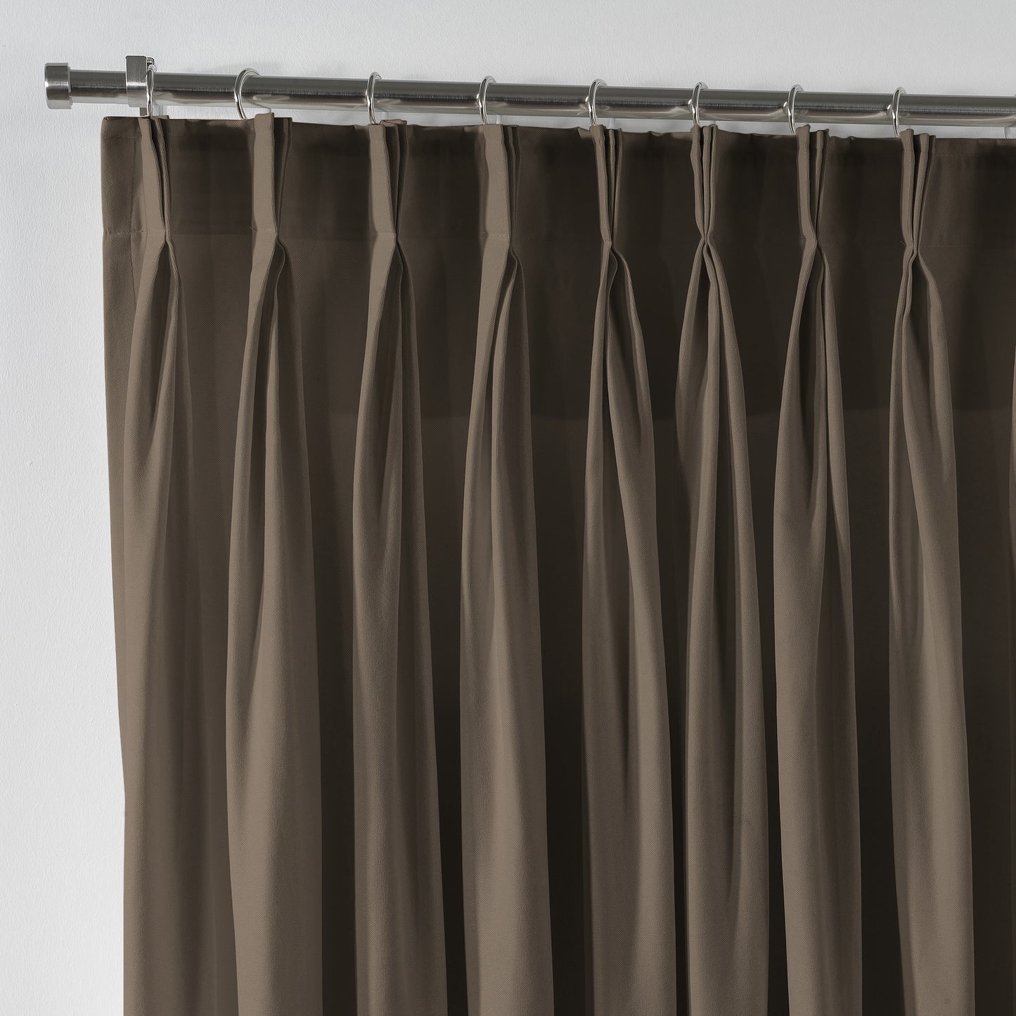 Linen Texture Pinch Pleated Curtain Single Panel - Mink