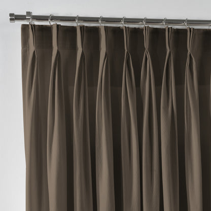 Linen Texture Pinch Pleated Curtain Single Panel - Mink