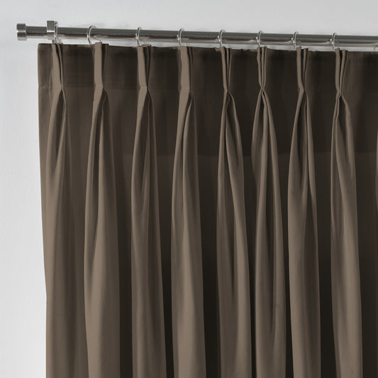 Linen Texture Pinch Pleated Curtain Single Panel - Mink
