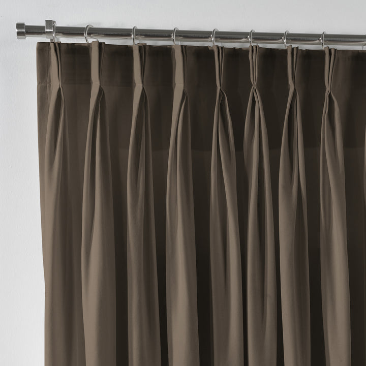 Linen Texture Pinch Pleated Curtain Single Panel - Mink